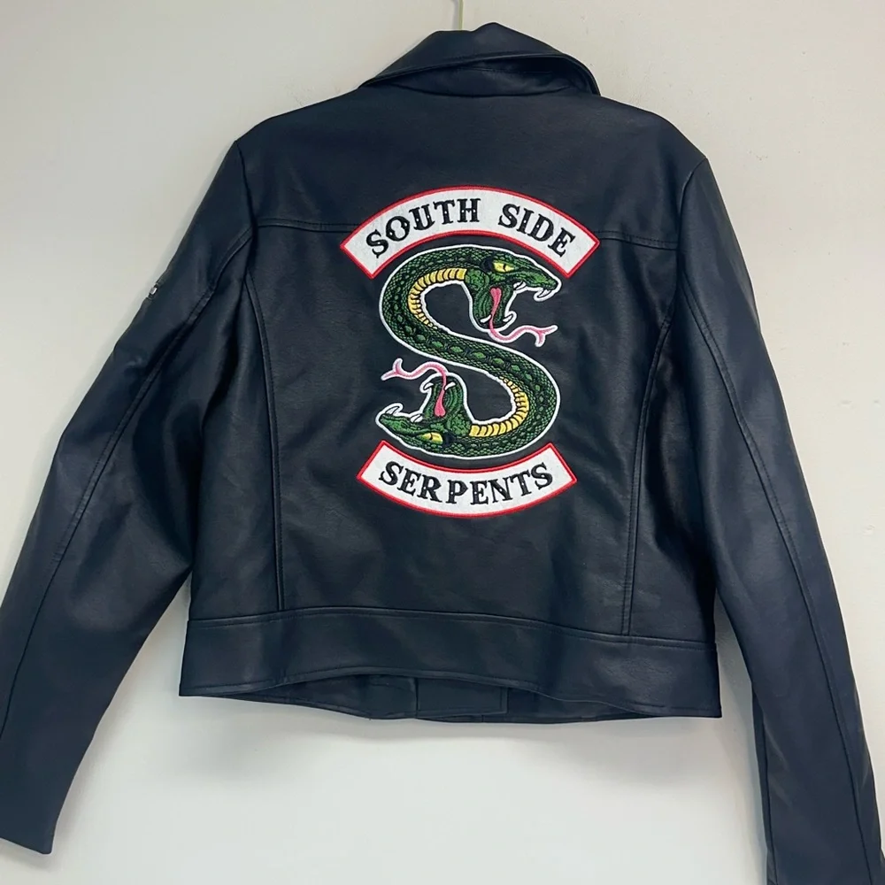 Riverdale South Side Serpents Black Leather Jacket size large - Picture 7 of 10